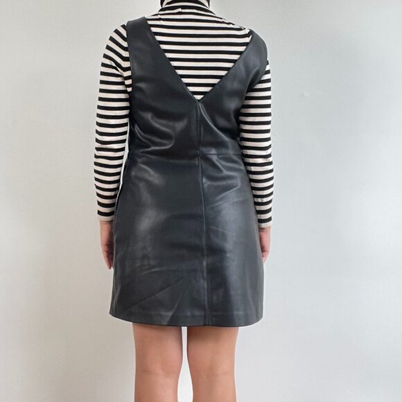 Pre-Loved MANGO Faux Leather Black Mini dress - Size S - Picture 10 of 13